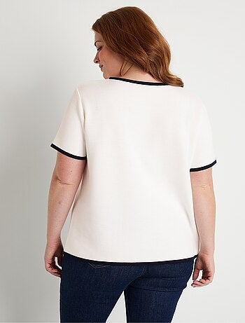 Pull court manches courtes bicolore