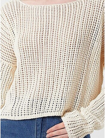 Pull court surdimensionné en tricot texturé mixray