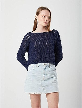Pull court surdimensionné en tricot texturé mixray