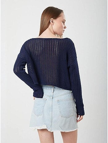 Pull court surdimensionné en tricot texturé mixray