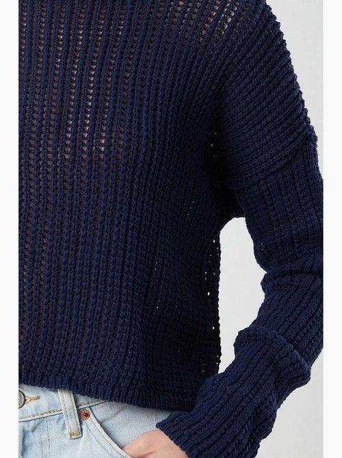 Pull court surdimensionné en tricot texturé mixray - Kiabi