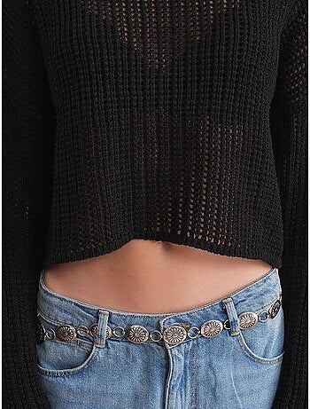Pull court surdimensionné en tricot texturé mixray