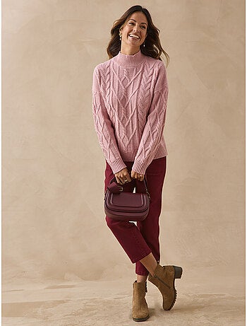 Pull court torsadé col montant - daxon
