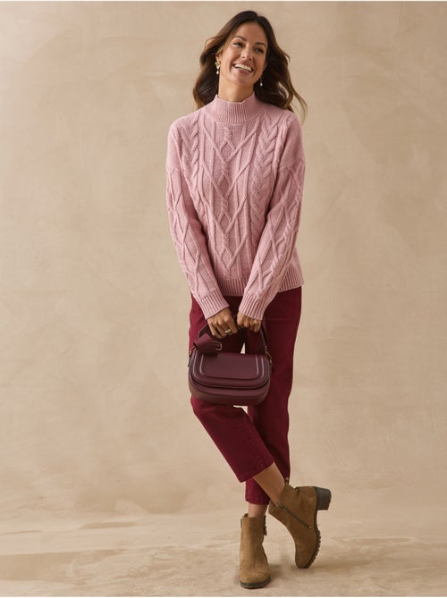 Pull court torsadé col montant - daxon - Kiabi Pull court torsadé col montant - daxon - Kiabi