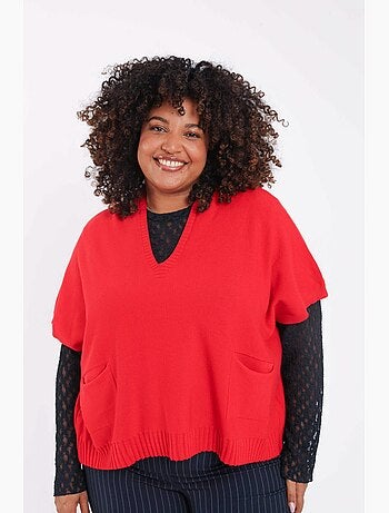 Pull court uni en viscose PAPRIKA