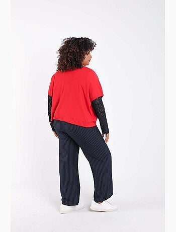 Pull court uni en viscose PAPRIKA