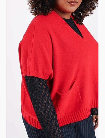 Pull court uni en viscose PAPRIKA