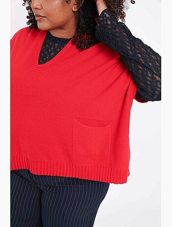 Pull court uni en viscose PAPRIKA