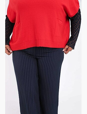 Pull court uni en viscose PAPRIKA