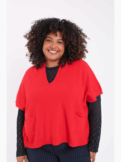 Pull court uni en viscose PAPRIKA - Kiabi