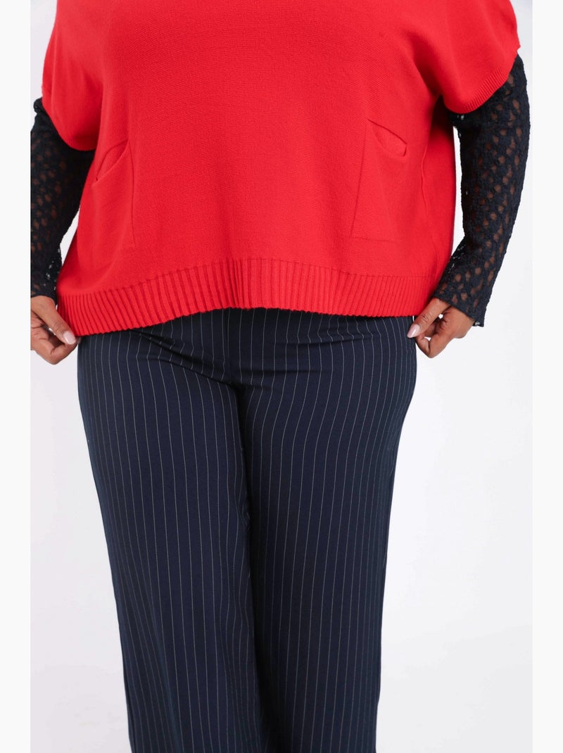 Pull court uni en viscose PAPRIKA Rouge - Kiabi