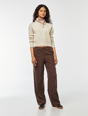Pull crop top en maille douce