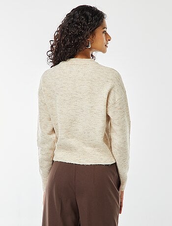 Pull crop top en maille douce