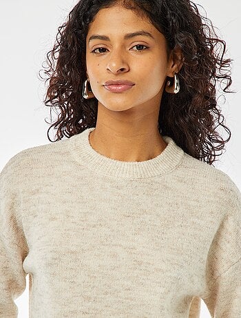 Pull crop top en maille douce
