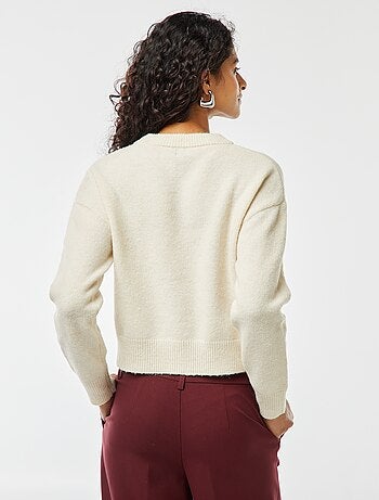 Pull crop top en maille douce