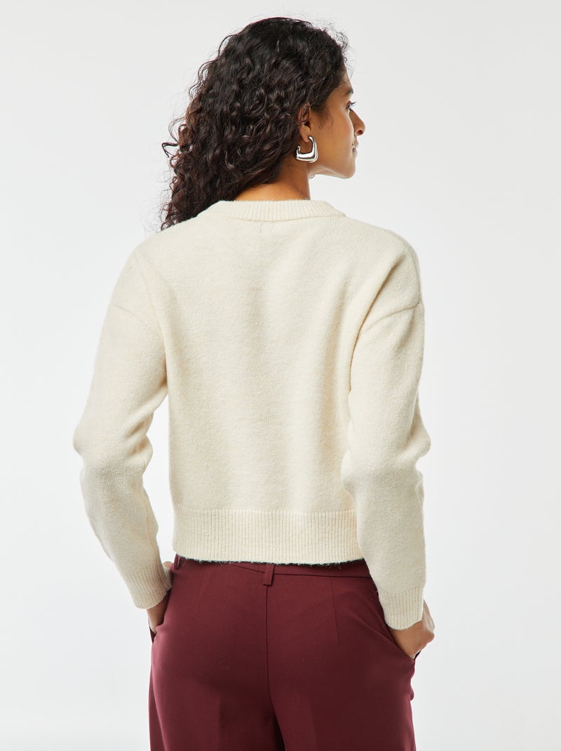 Pull Crop Top Noir Taille 38/40 – Viscose Et Polyester, Occasion Parfait état