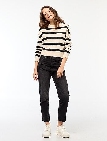 Pull crop top en maille douce