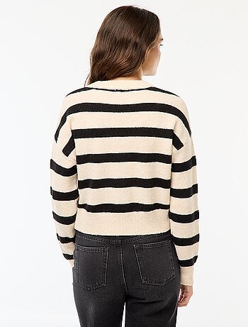 Pull crop top en maille douce