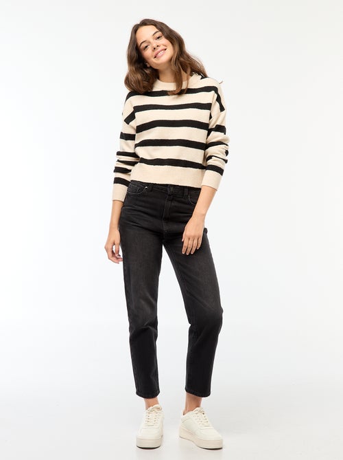 Pull crop top en maille douce - Kiabi