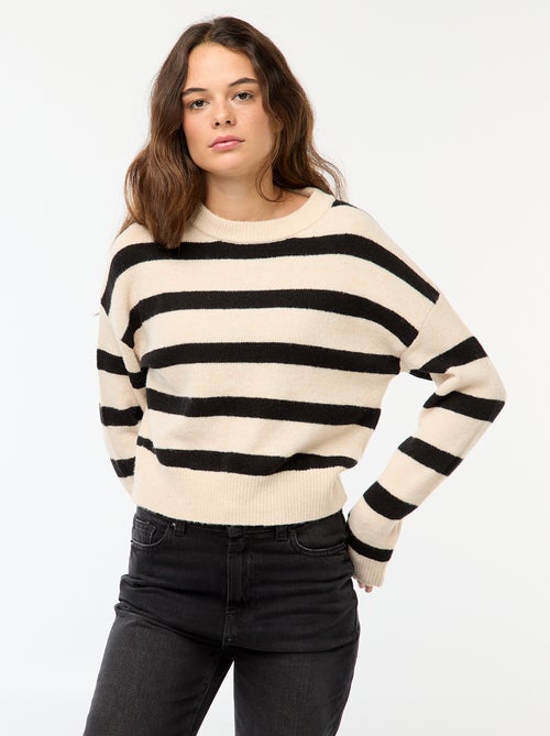 Pull crop top en maille douce - Kiabi