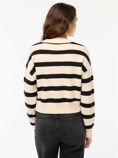 Pull crop top en maille douce - Kiabi