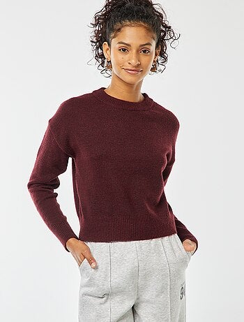 Pull crop top en maille douce