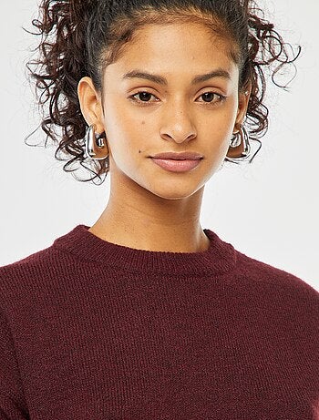 Pull crop top en maille douce