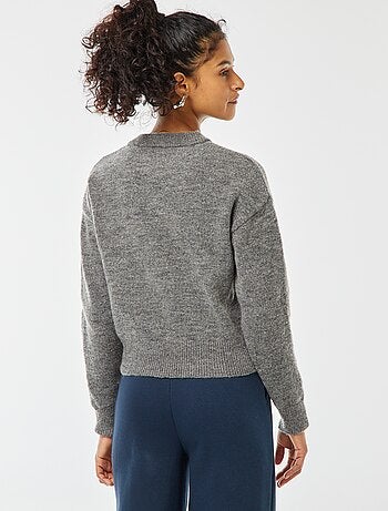 Pull crop top en maille douce