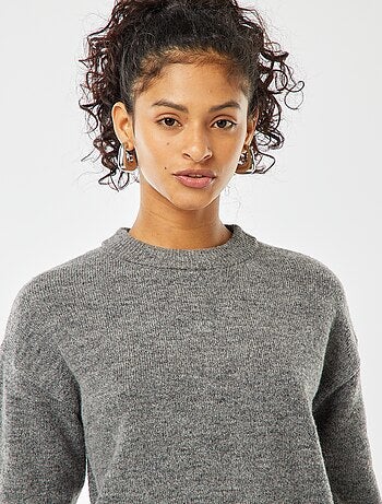 Pull crop top en maille douce
