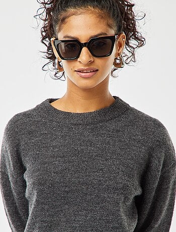Pull crop top en maille douce