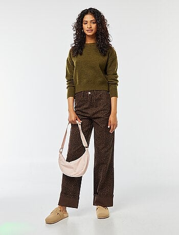 Pull crop top en maille douce