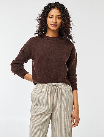 Pull crop top en maille douce