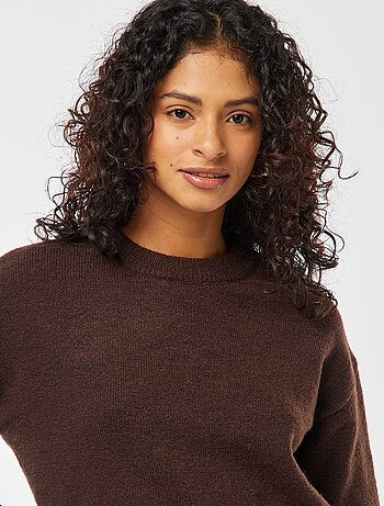Pull crop top en maille douce