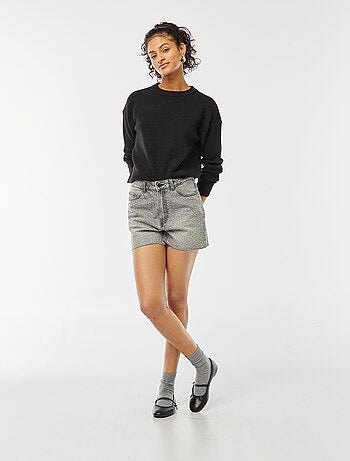 Pull crop top en maille douce