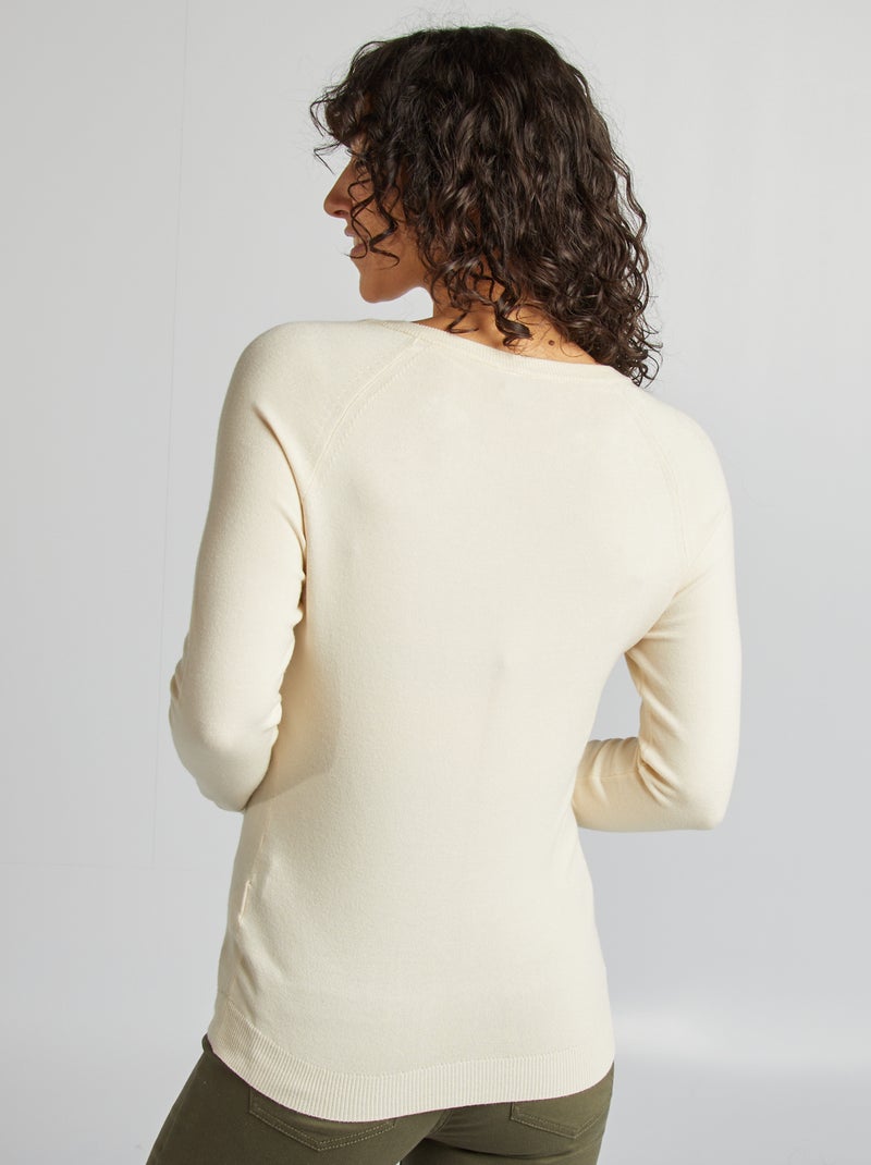 Pull d'allaitement avec ouverture zippée beige - Kiabi