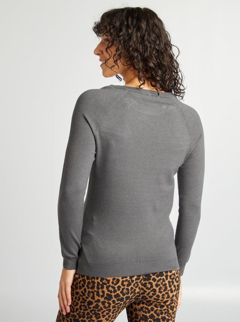 Pull d'allaitement avec ouverture zippée Gris - Kiabi