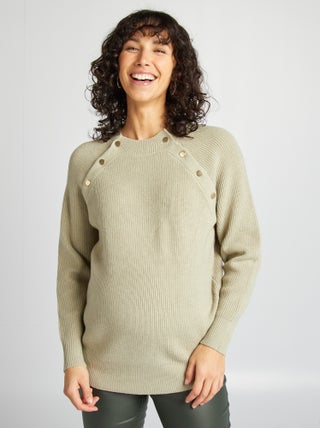 Pull d'allaitement avec ouvertures boutonnées