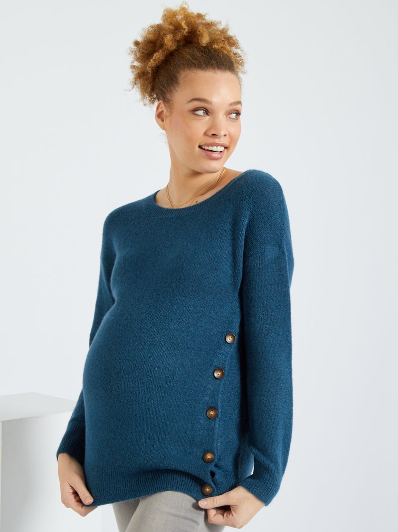 Pull d'allaitement bleu nuit - Kiabi