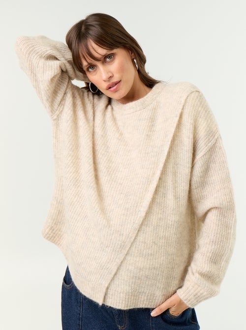 Pull d'allaitement en laine mélangée - Kiabi