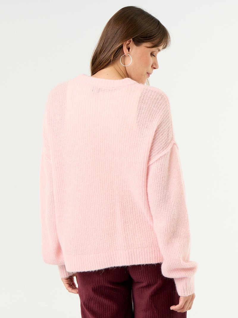 Pull d'allaitement en laine mélangée Rose - Kiabi