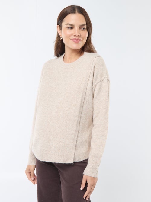 Pull d'allaitement en maille douce - Kiabi