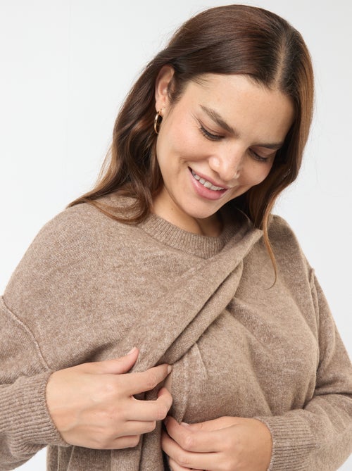 Pull d'allaitement en maille douce - Kiabi