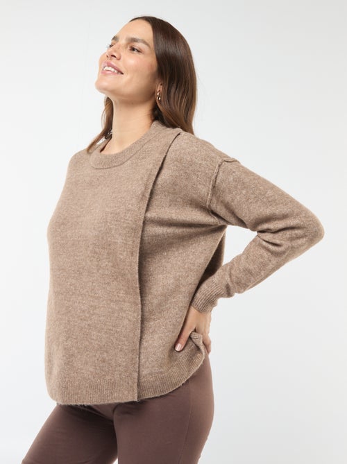 Pull d'allaitement en maille douce - Kiabi