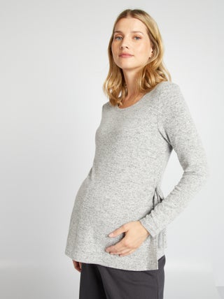 Pull d'allaitement en maille doudou