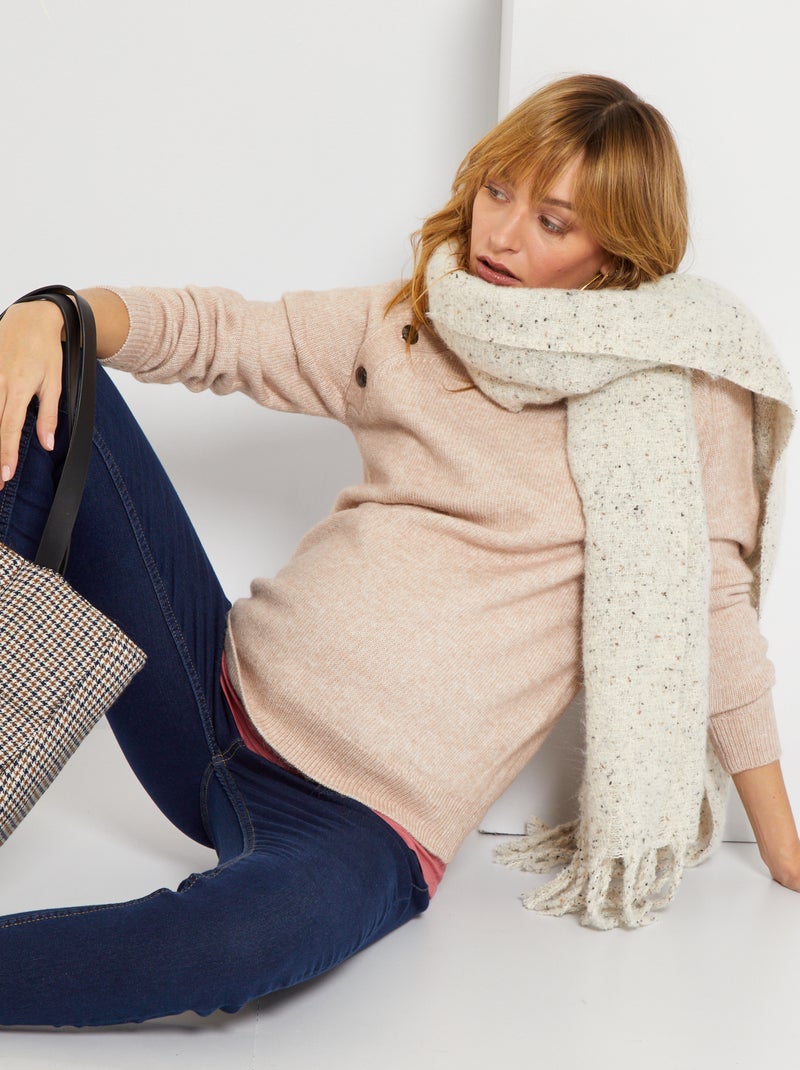 Pull d'allaitement gris/rosé - Kiabi