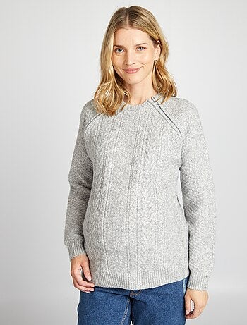 Pull d'allaitement maille torsadée