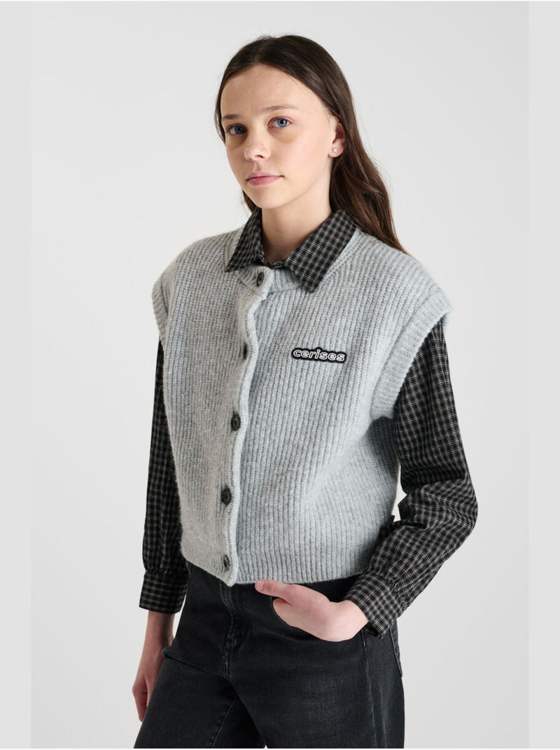 Pull DAVIDGI 'Le Temps Des Cerises' Gris - Kiabi