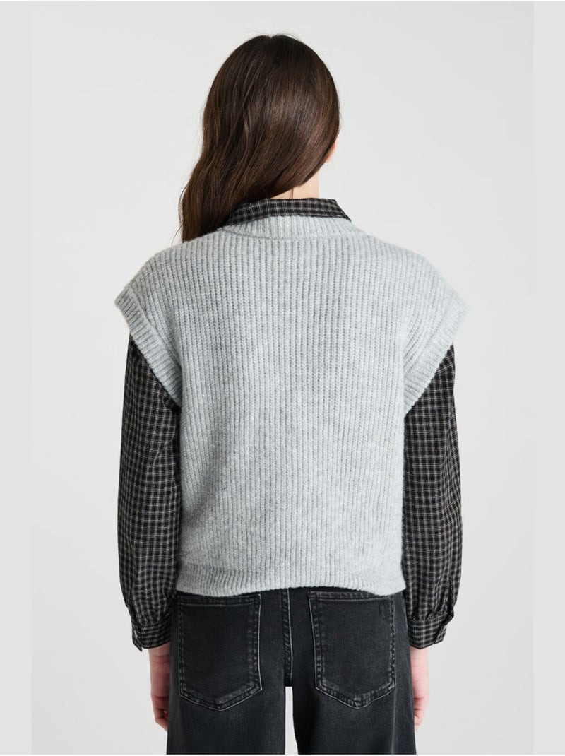 Pull DAVIDGI 'Le Temps Des Cerises' Gris - Kiabi