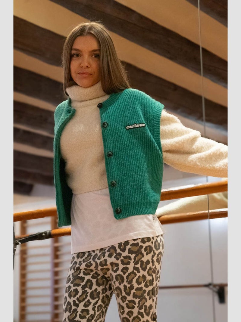 Pull DAVIDGI 'Le Temps Des Cerises' Vert - Kiabi