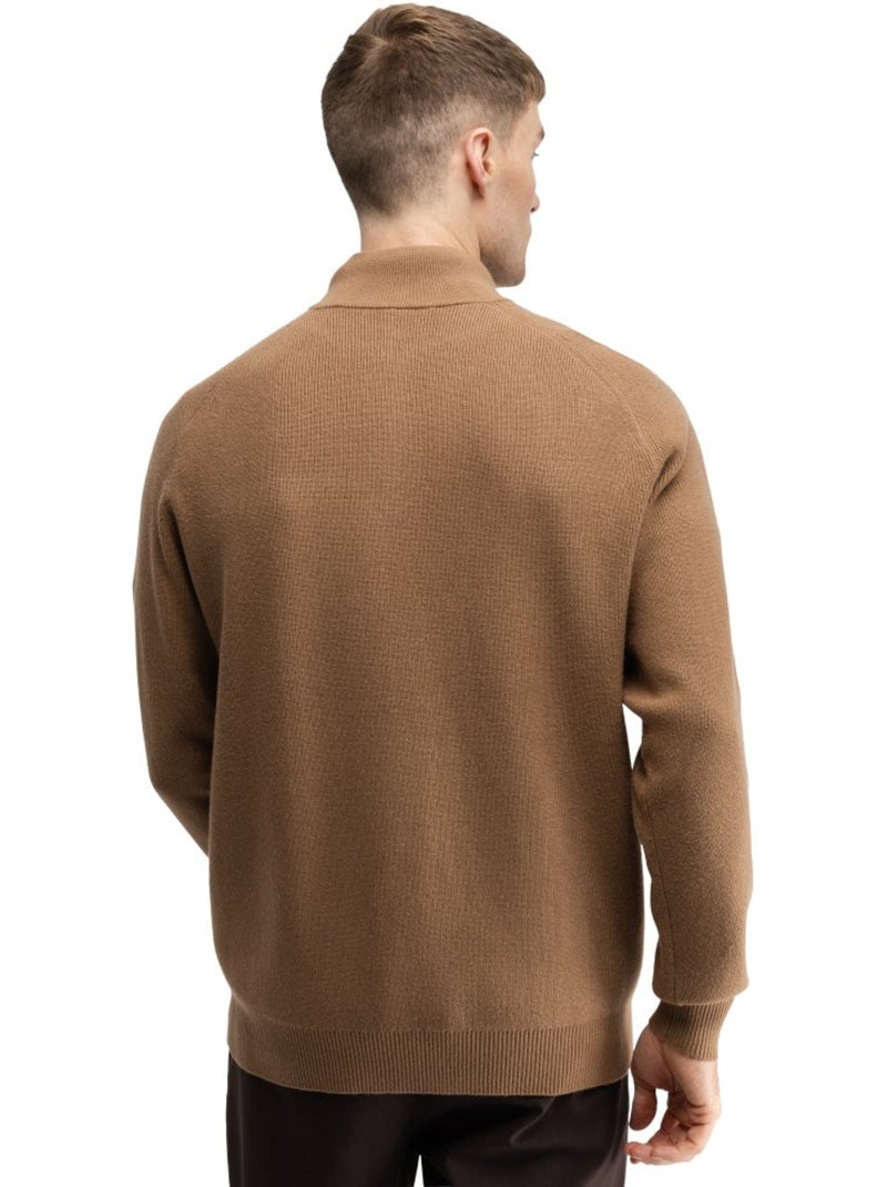 Pull de golf demi-zip homme golf homme fade Marron - Kiabi